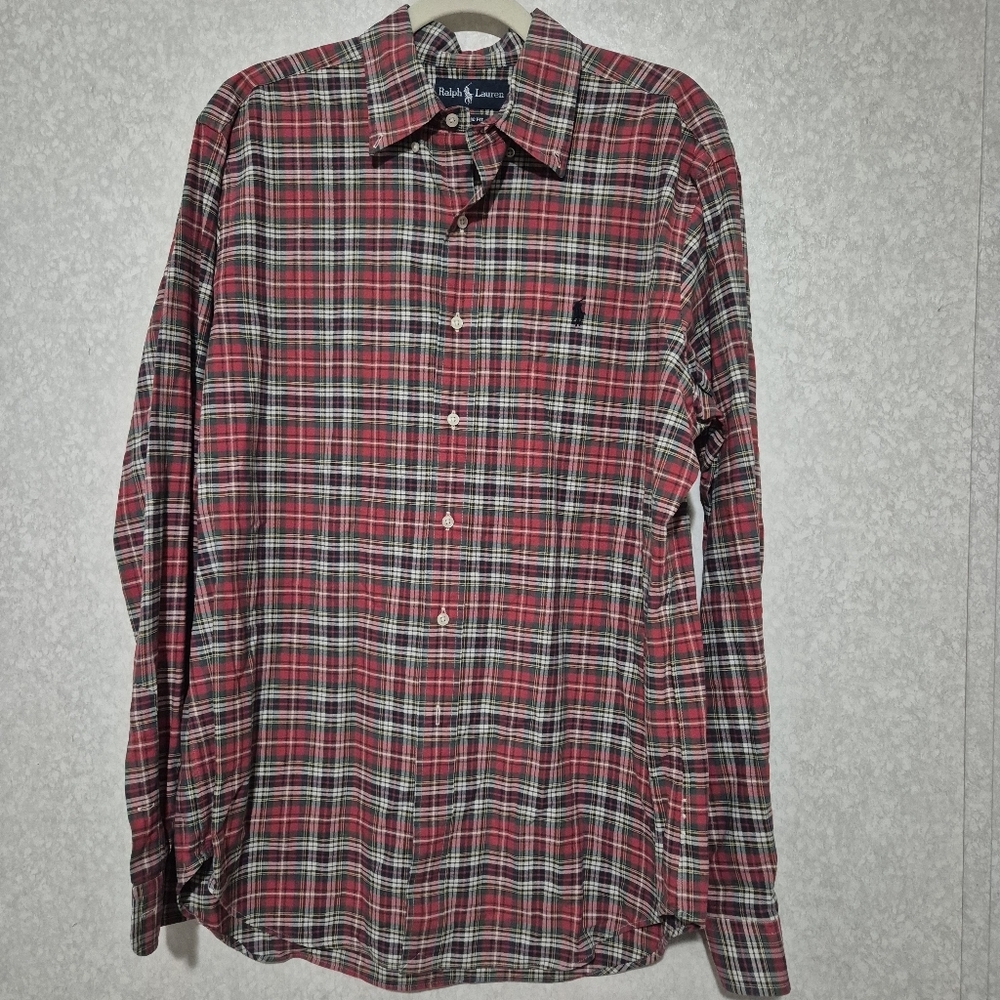 Polo by Ralph Lauren Men's Red Plaid Shirt...Size:L